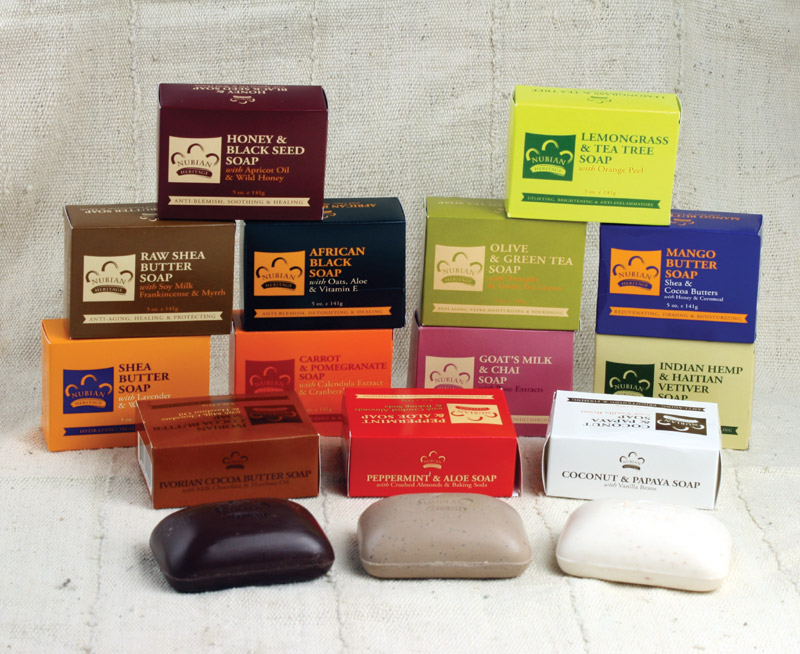 13 of our Nubian Heritage Soaps